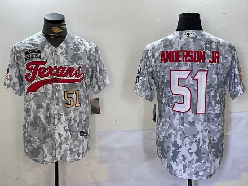 Men%27s Houston Texans #51 Will Anderson Jr Arctic Camo 2024 Salute to Service Stitched Baseball Jerseys